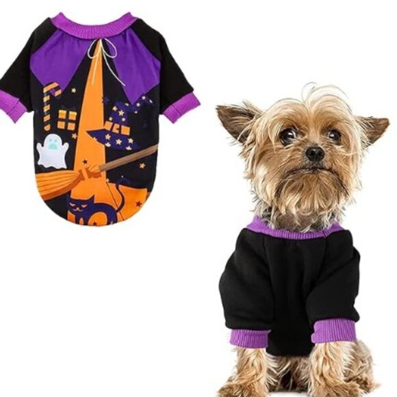 New Halloween Pumpkin Costume -Thermal Fleece Hoodie for Small Dogs Toy Dog. - Picture 11 of 12